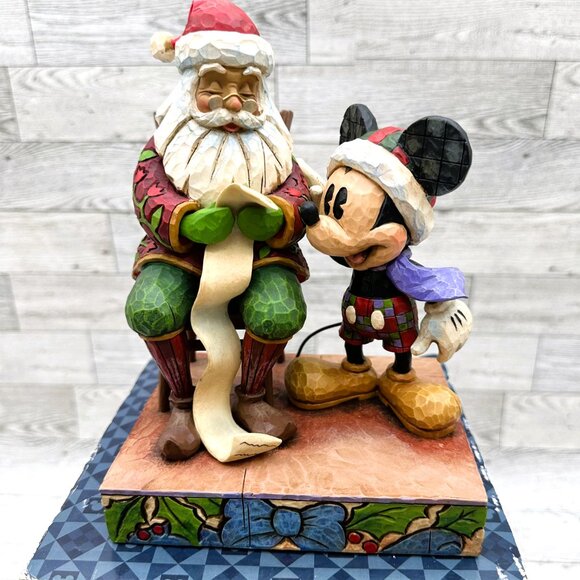 Disney Traditions Jim Shore CHECKING IT TWICE Mickey & Santa #4008063 Figurine - Picture 2 of 11